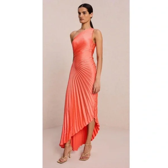 ALC Delphina Satin Dress in Coral.